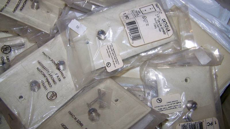 (Plastic Bin) Leviton, Coax Connector Plates