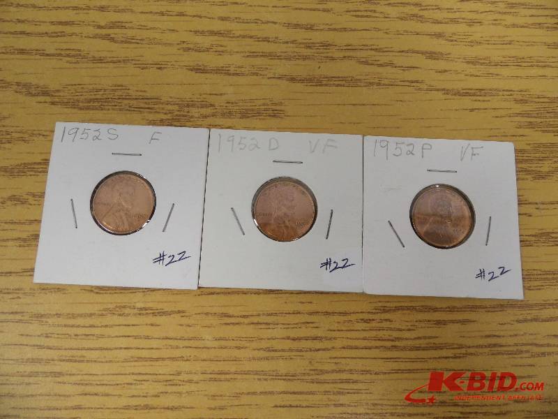 P, D, & S Wheat Cents