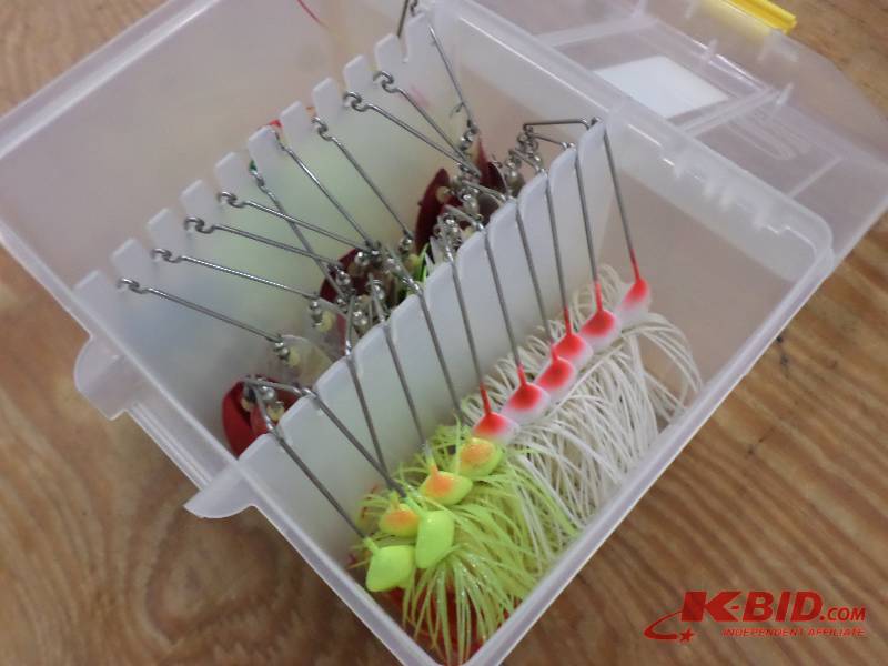 lot 16 image: Plano Spinner Bait Box With (21) Li...