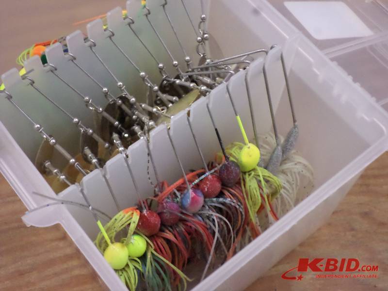 lot 17 image: Plano Spinner Bait Box With (22) Li...