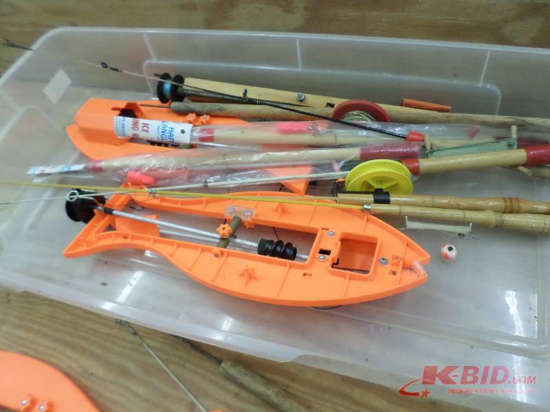 lot 138 image: Large Lot Of Misc Ice Rods-Tip Ups-...