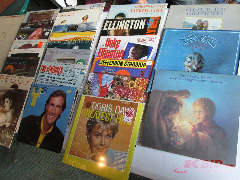 lot 49 image: Lot of assorted vinyl records, rock...