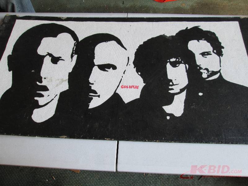 lot 61 image: 2 x 4 foot Coldplay sign ...