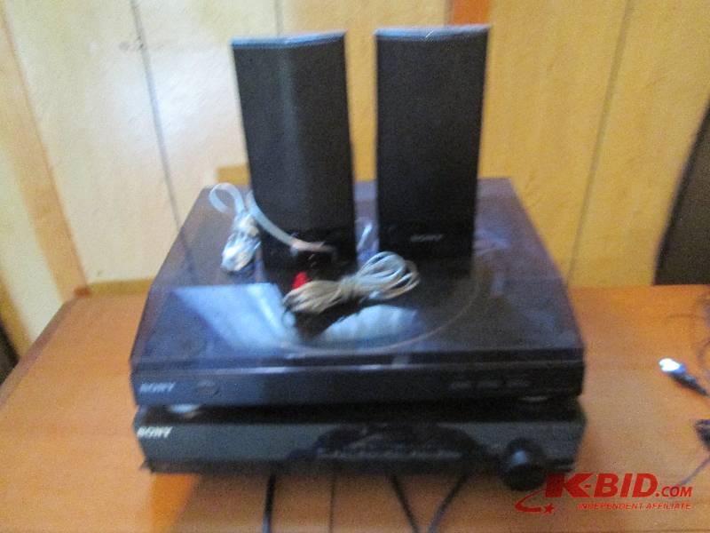 lot 76 image: Sony turntable and CD DVD 5 disc ch...