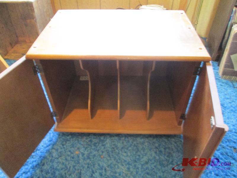 lot 83 image: Solid wood record cabinet...