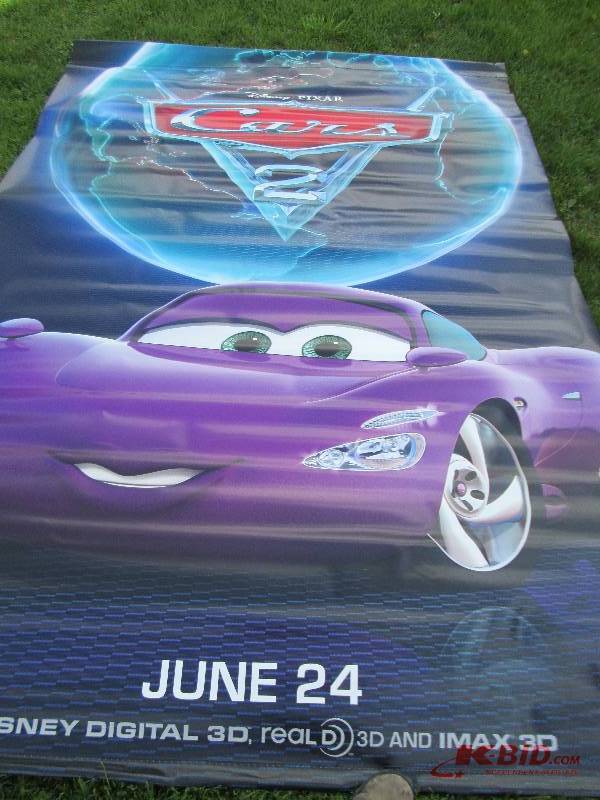 lot 98 image: Cars movie poster, 2 sides measures...