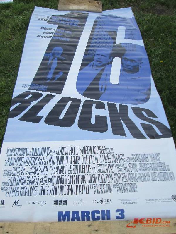 lot 105 image: 48 x 94 inch 16 Blocks movie poster...