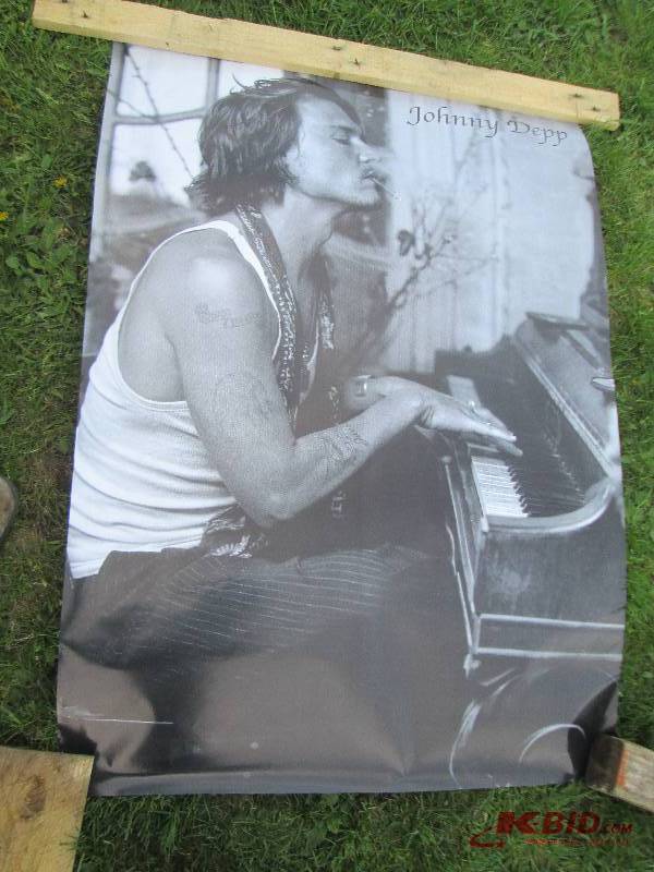 lot 121 image: 38 x 53 inche Johnny Depp piano pos...