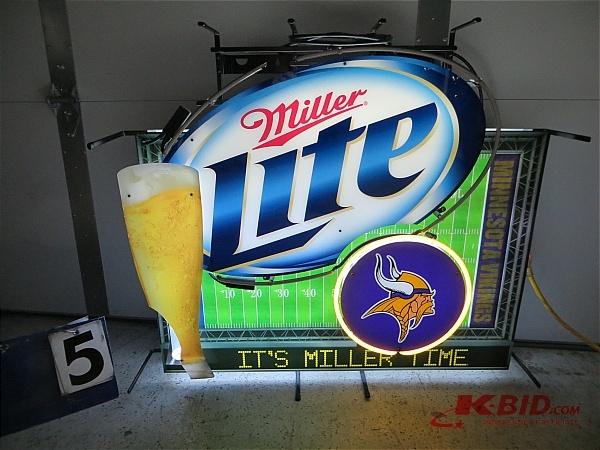 Miller Lite Vikings Neon Sign | May Beer Neons | K-BID