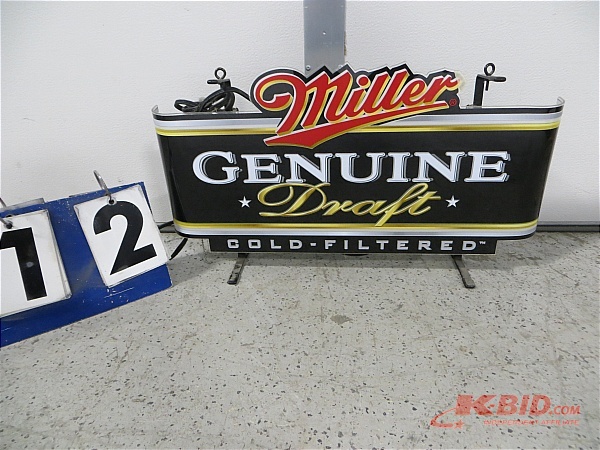 lot 12 image: Miller Genuine Draft Lighted Sign