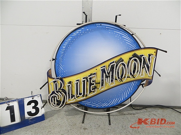 lot 13 image: Blue Moon Neon Sign