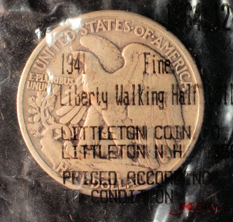 1941 WALKING LIBERTY SILVER HALF IN SEALED LITTLETON PKG