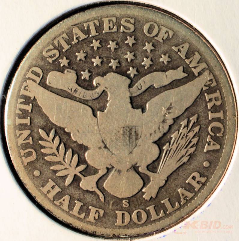 1904 S BARBER SILVER HALF DOLLAR VG