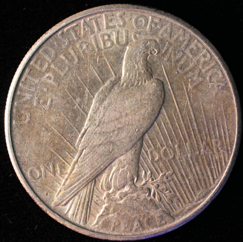 1923 S PEACE SILVER DOLLAR CHOICE AU
