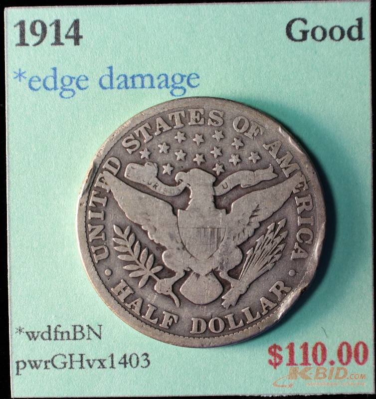 1914 BARBER SILVER HALF DOLLAR BETTER DATE