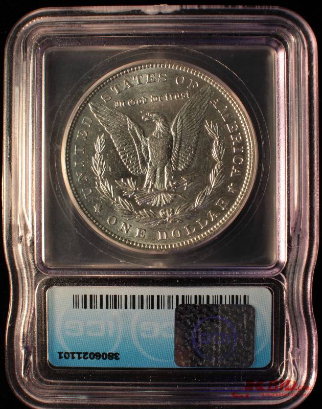 1879 MORGAN SILVER DOLLAR ICG AU 55