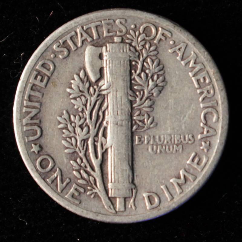 1942 MERCURY SILVER DIME FINE