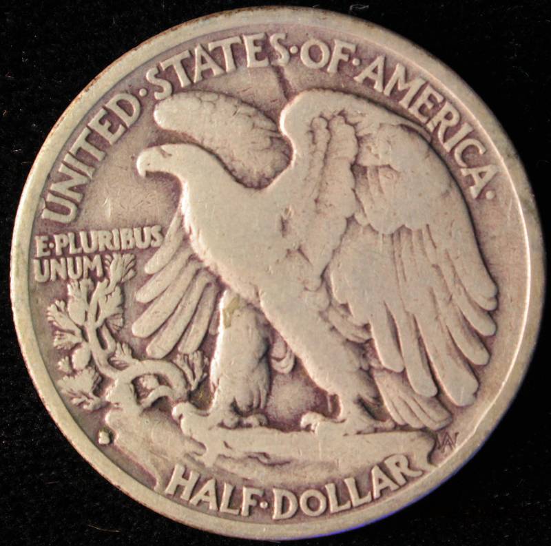 1935 S WALKING LIBERTY SILVER HALF DOLLAR FINE