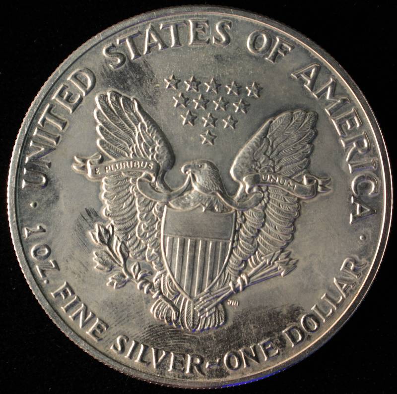1986 ASE 1 TROY OZ. .999 FINE SILVER US SILVER EAGLE