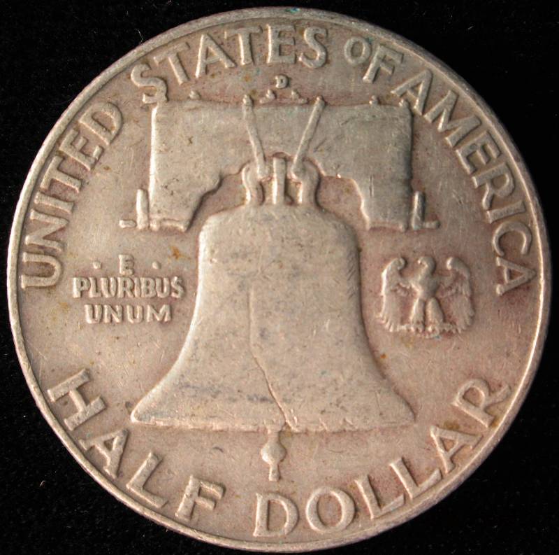 1957 D FRANKLIN SILVER HALF DOLLAR