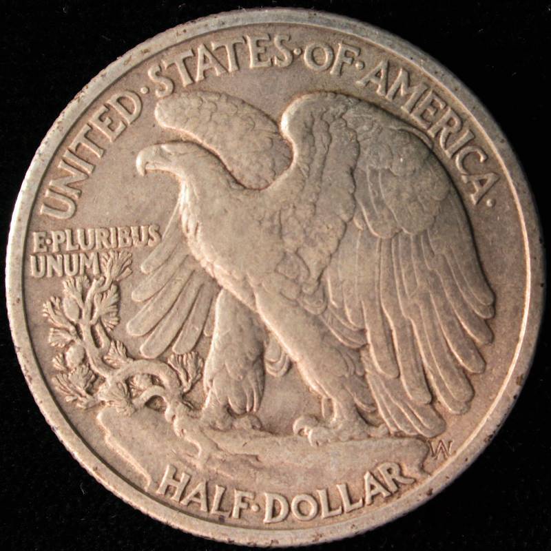 1937 WALKING LIBERTY SILVER HALF DOLLAR XF