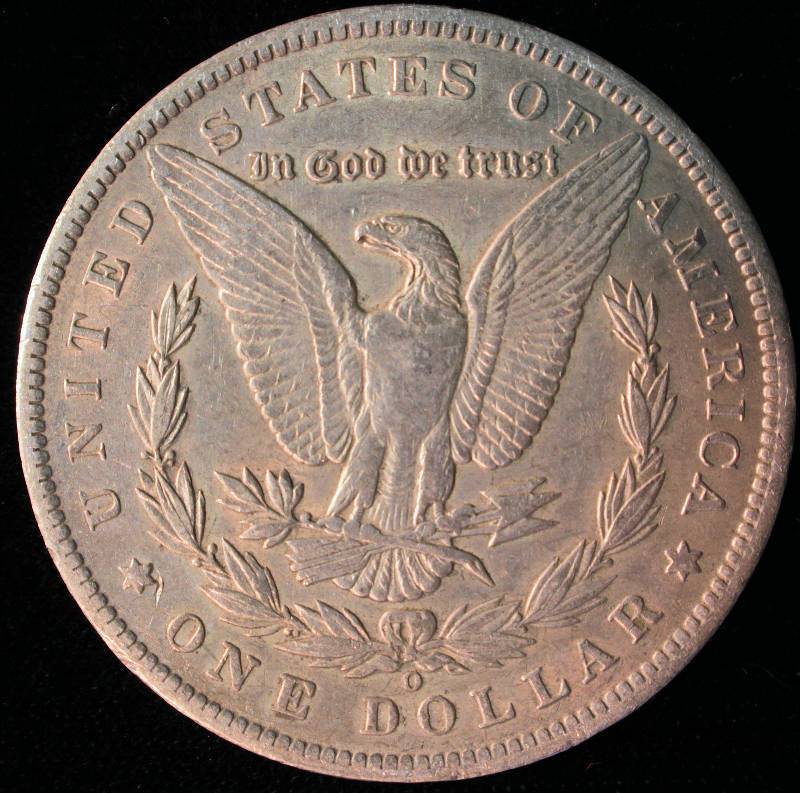 1890 O US MORGAN SILVER DOLLAR AU