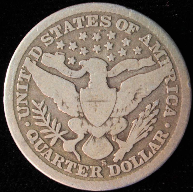 1898 S BARBER SILVER QUARTER GOOD