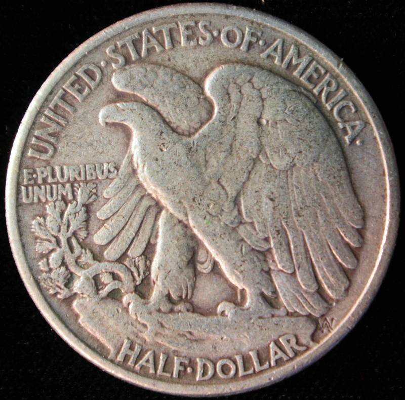 1945 WALKING LIBERTY SILVER HALF DOLLAR VF
