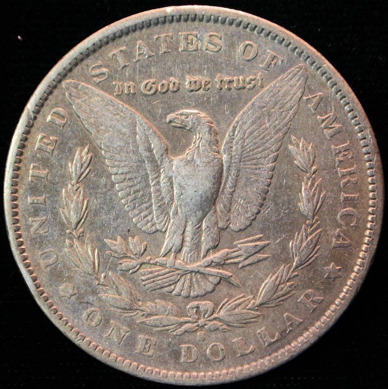 1890 S US MORGAN SILVER DOLLAR VF