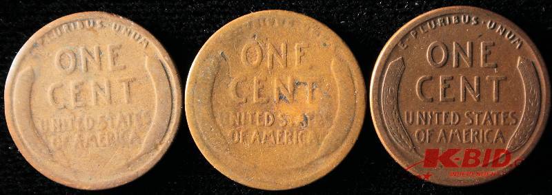 1919, 19-D & 19-S WHEAT CENTS VG-VF