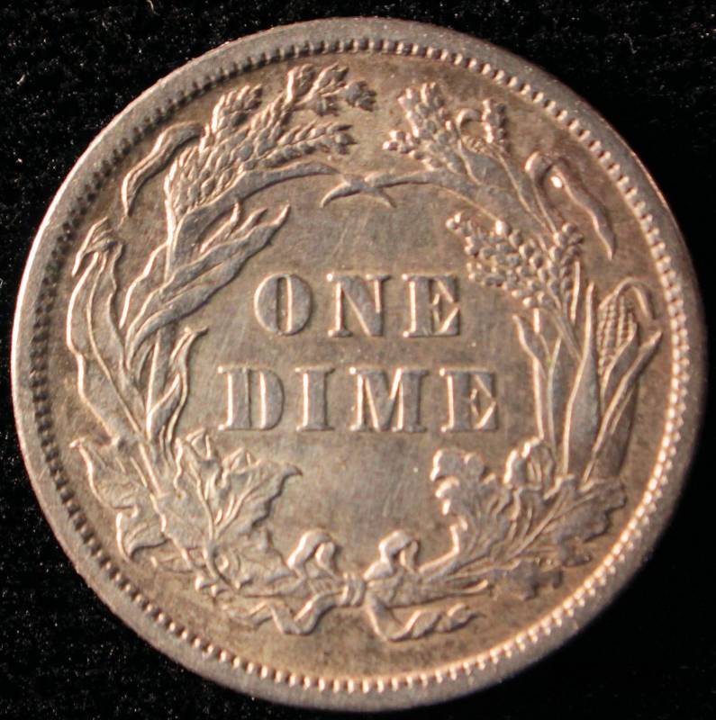 1886 US SEATED DIME AU