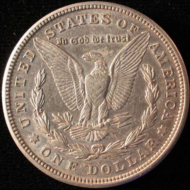 1921 D MORGAN SILVER DOLLAR AU