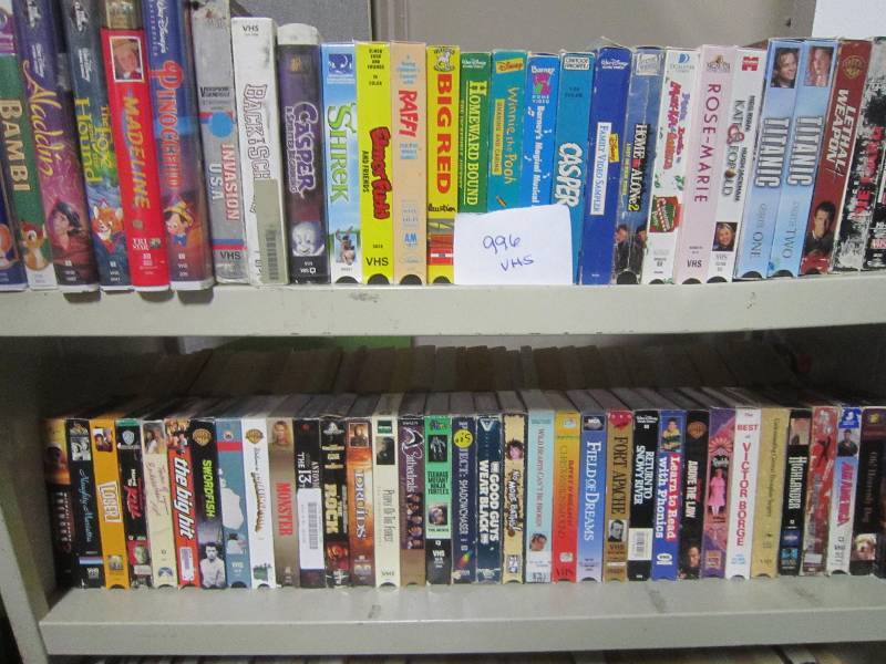 2 FULL SHELVES OF VHS MOVIES JUNE BOOK AUCTION KBID 2 FULL SHELVES OF VHS MOVIES JUNE BOOK AUCTION KBID