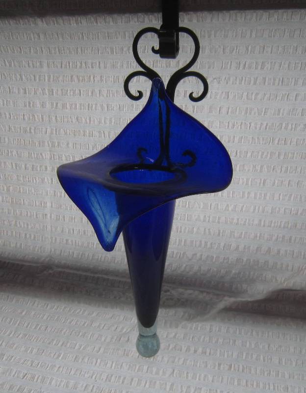 Blue glass wall hanging