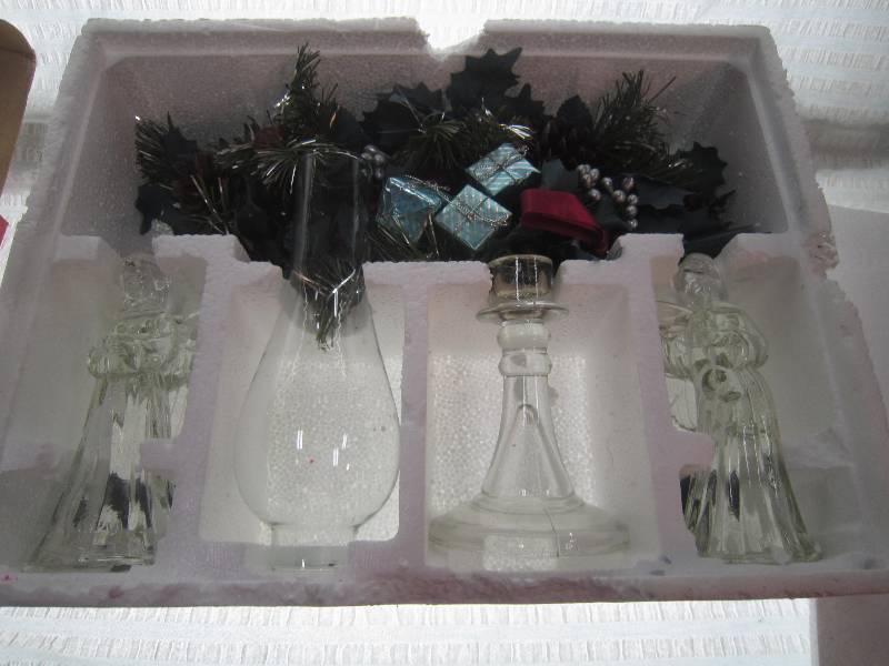 5 pc crystal angel centerpiece set