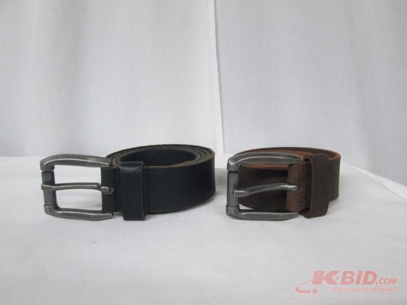 Aquarius Mens 2-pack Genuine Strap Leather Belt