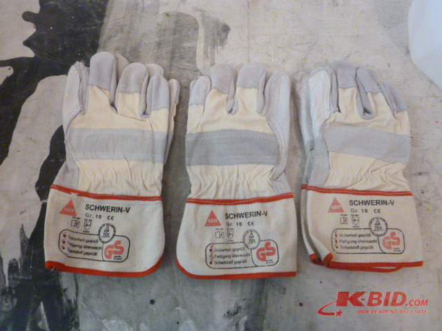 3 Pairs LeatherCloth Work Gloves
