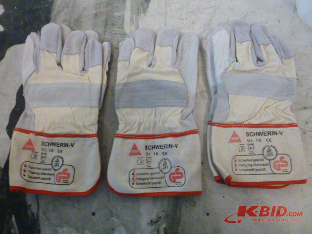 3 Pairs LeatherCloth Work Gloves