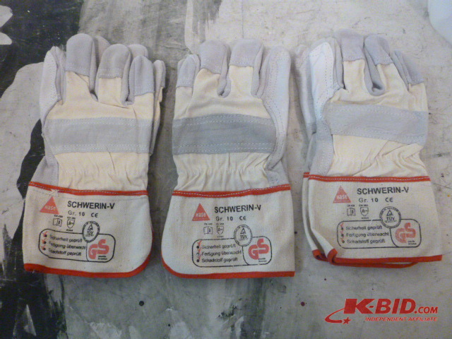 3 Pairs LeatherCloth Work Gloves