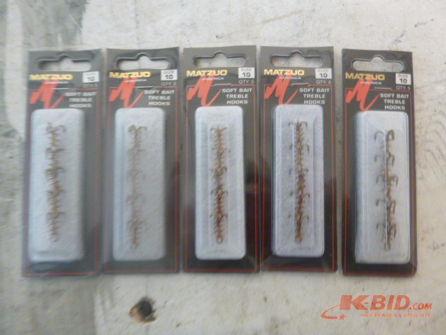 5 Packs of Matzuo Treble Hooks