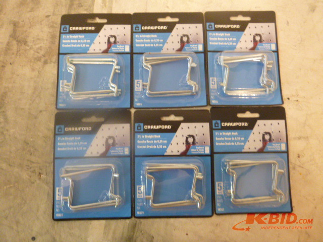 6 Packs of Crawford Peg Board Hooks