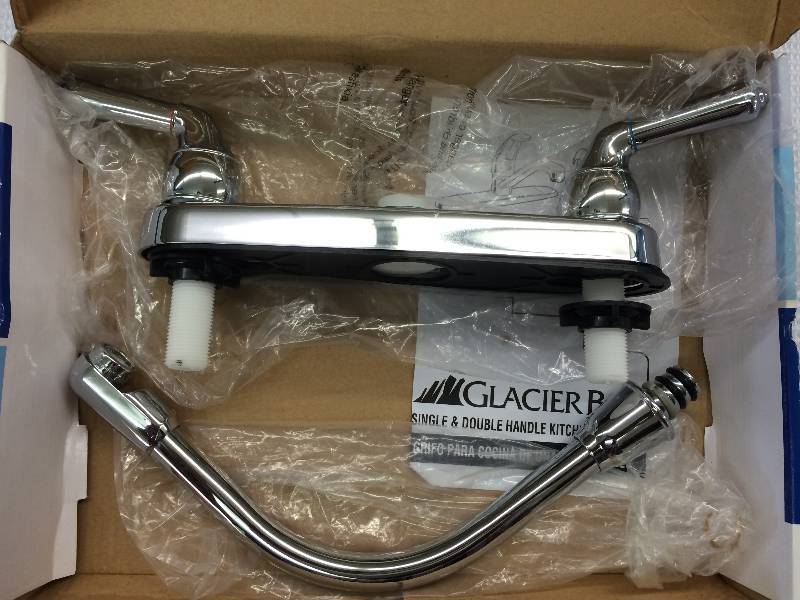 lot 15 image: glacier bay double handle kitchen faucet