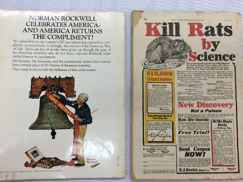 lot 72 image: norman rockwell book and 1921 successful farming book