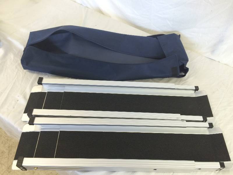 lot 98 image: DMI 5-Foot Adjustable Telescoping Wheelchair Ramps - 1 Pair retail $109