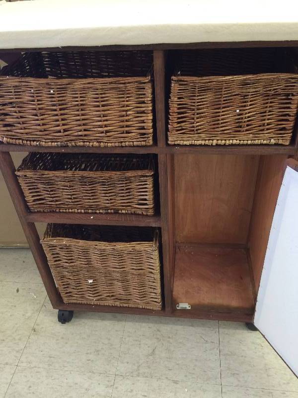 lot 110 image: ironing table with drawers