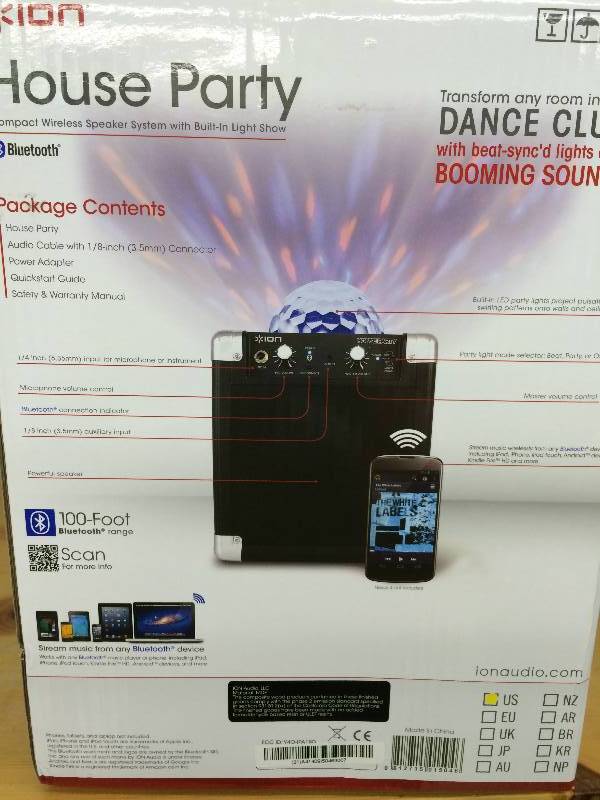 lot 116 image: ION House Party Portable Sound System with Built-In Light Show
