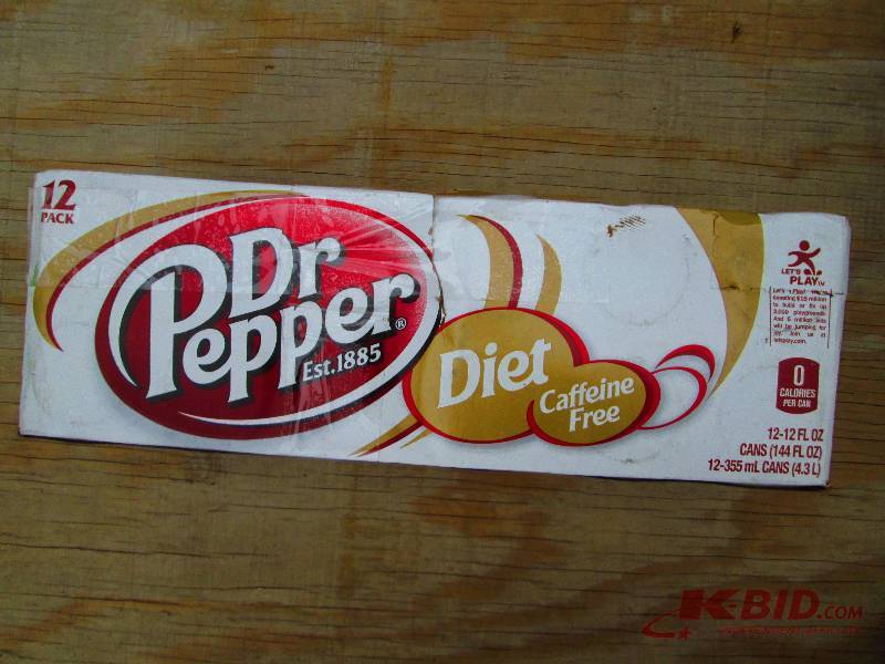 12 pack of diet Dr Pepper, damaged ...