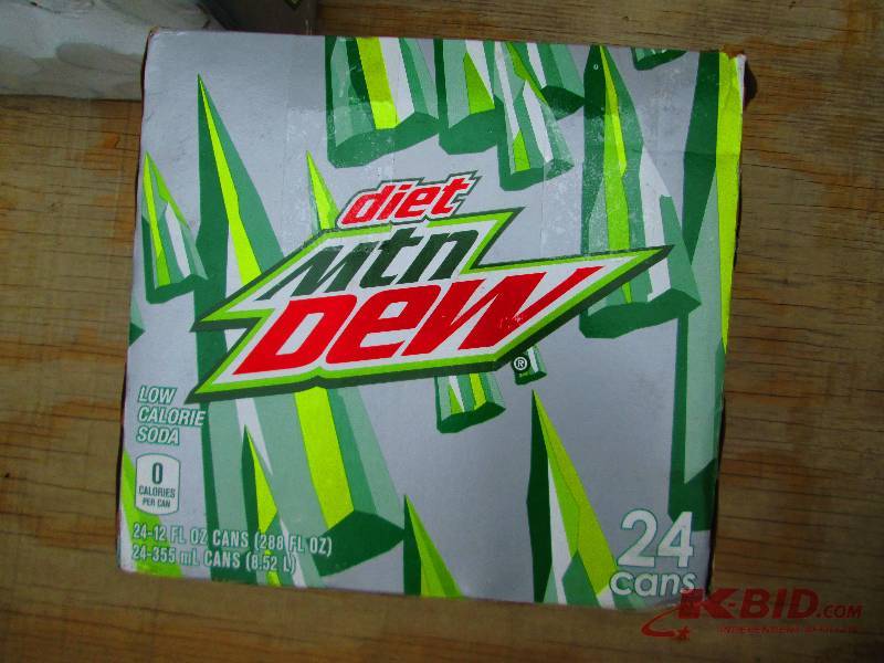 24 pack of diet Mountain Dew, damag...