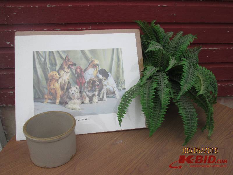 Nice lot including a print of dogs ...