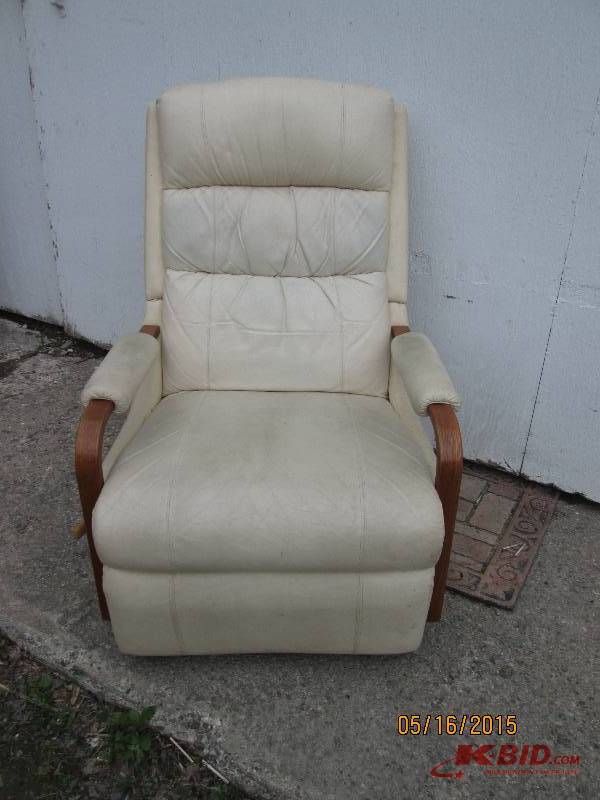 La-Z-Boy cream leather rocker swive...